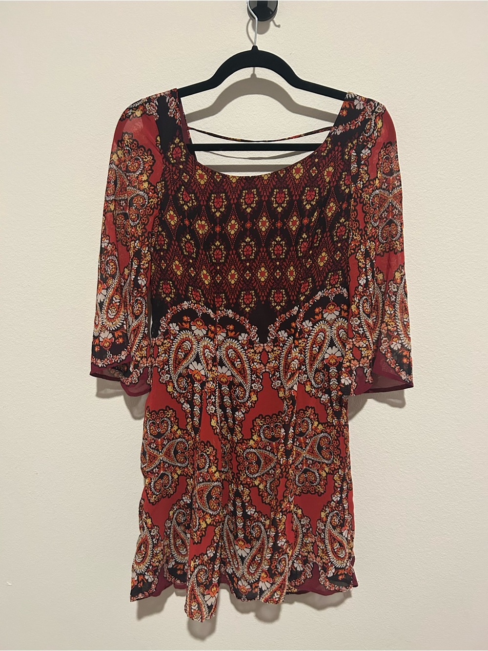 Charlotte Russe Burgundy Paisley Print Dress